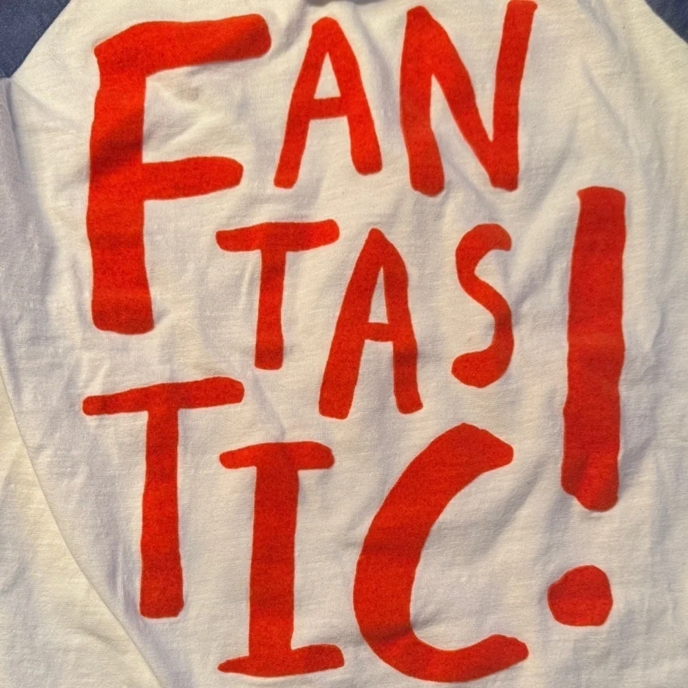 Boden Kids Long Sleeve Tee in Blue and White with Red Graphic